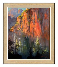 James Coleman Large Original Oil Painting On Canvas Signed Western Landscape Art