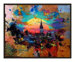 James Coleman Original Oil Painting On Canvas Signed Disney Framed French Art