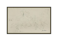 Jean Dufy Original Graphite Drawing Signed Authentic French Artwork Antique SBO