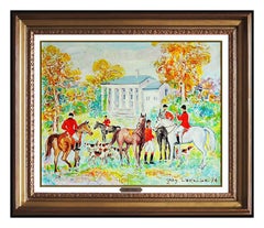 Jean Lareuse Original Oil Painting On Canvas Signed Horse Landscape Art Framed