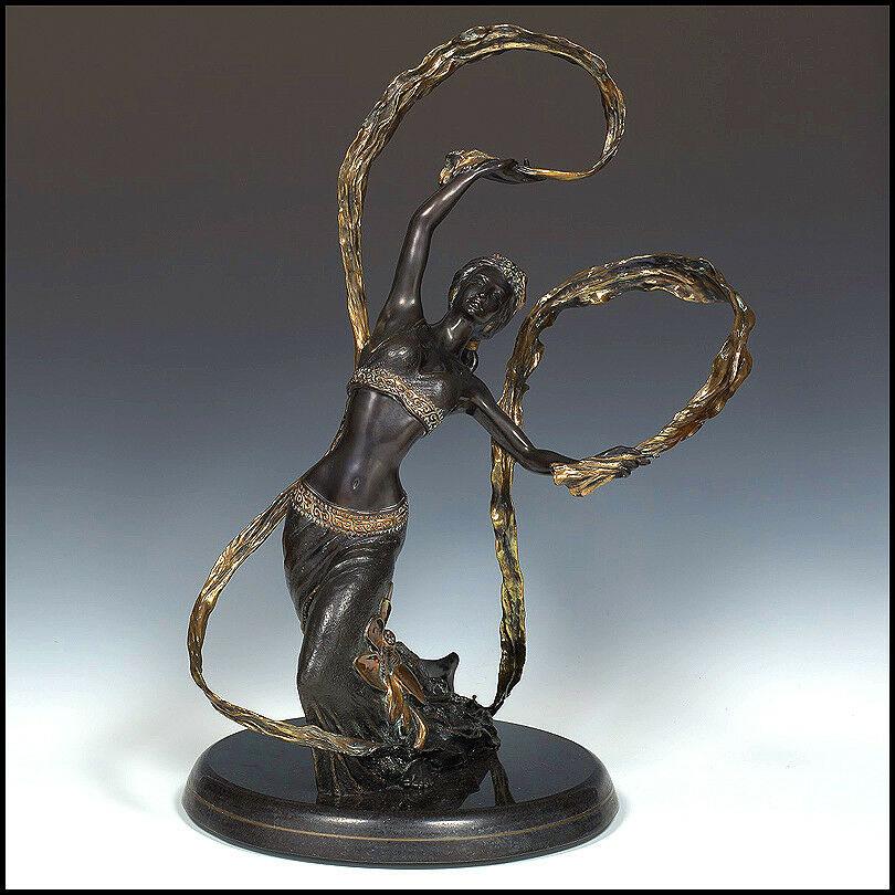 Jiang Tie Feng Figurative Sculpture - JIANG TIE FENG Original RIBBON DANCER Bronze Sculpture Signed Art Chinese LARGE