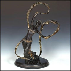 JIANG TIE FENG Original RIBBON DANCER Bronze Sculpture Signed Art Chinese LARGE