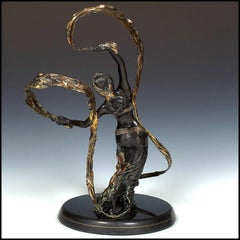 JIANG TIE FENG Original RIBBON DANCER Bronze Sculpture Signed Art Chinese LARGE
