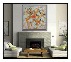 Jiang Tie Feng Spring Serigraph Portrait Signed Large Artwork