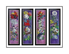 JIANG TieFENG Original Signed 4 SERIGRAPH Canvas ART Painting CHINESE Tie Feng