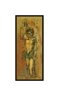 John Morris Original Oil Painting on Board Signed Boy Portrait Framed Artwork