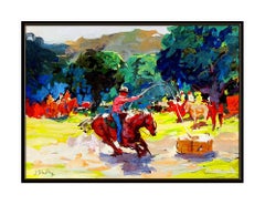 Joseph Stahley ORIGINAL Painting Signed Western Oil On Board Art Horse Cowboy