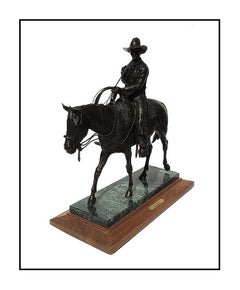 Keith Christie Large Western Bronze Sculpture El Segundo Signed Horse Cowboy Art