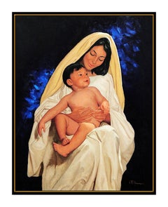 Kenneth Freeman Original Oil Painting On Canvas Signed Female Child Portrait Ken