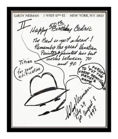 LeRoy NEIMAN Original Signed Self Portrait Drawing Artwork Framed Painting