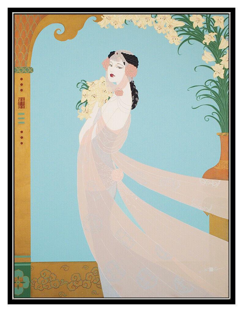 Lillian Shao Large Original Painting Acrylic On Canvas Female Framed Artwork SBO For Sale 2