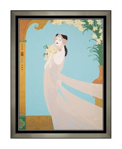 Lillian Shao Large Original Painting Acrylic On Canvas Female Framed Artwork SBO