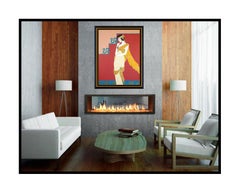 Lillian Shao Original Acrylic On Canvas Painting Female Portrait Modern Art Deco