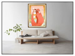 Lillian Shao Original Acrylic Painting On Canvas Signed Female Seascape Artwork