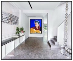 George Torjussen Geortor Large Acrylic Painting On Canvas Elvis Presley Signed