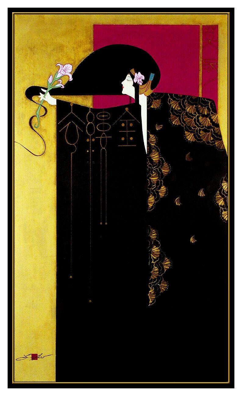 Lillian Shao Original Painting Acrylic On Canvas Large Signed Female Framed Art For Sale 2