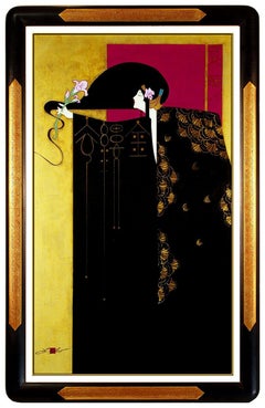 Lillian Shao Original Painting Acrylic On Canvas Large Signed Female Framed Art