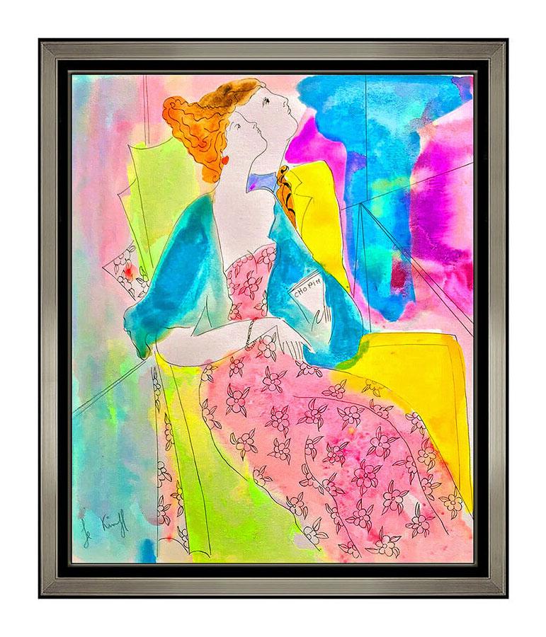 Linda Le Kinff Original & Authentic Watercolor Painting, Professionally Custom Framed and listed with the Submit Best Offer option
Accepting Offers Now: The item up for sale is an Original Watercolor by Le Kinff of an romantic couple that retails