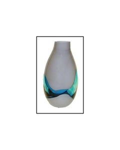 Livio Seguso Original MURANO Glass Signed Artwork SCULPTURE Vase Latticino