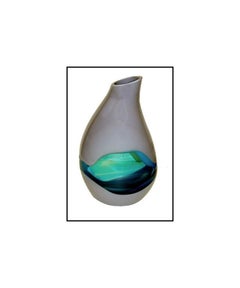 Livio Seguso Original MURANO Glass Signed Artwork SCULPTURE Vase Latticino