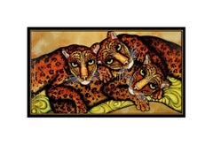 Luis Sottil Original Oil Painting on Canvas Signed Leopard Animal Portrait Art