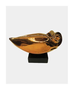 Marco Morandi Original Full Round Ceramic Sculpture Aurubis Copper Gold Modern