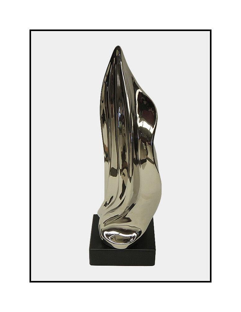 Marco Morandi Original Platinum Full Round Ceramic Sculpture Abstract Modern Art For Sale 1