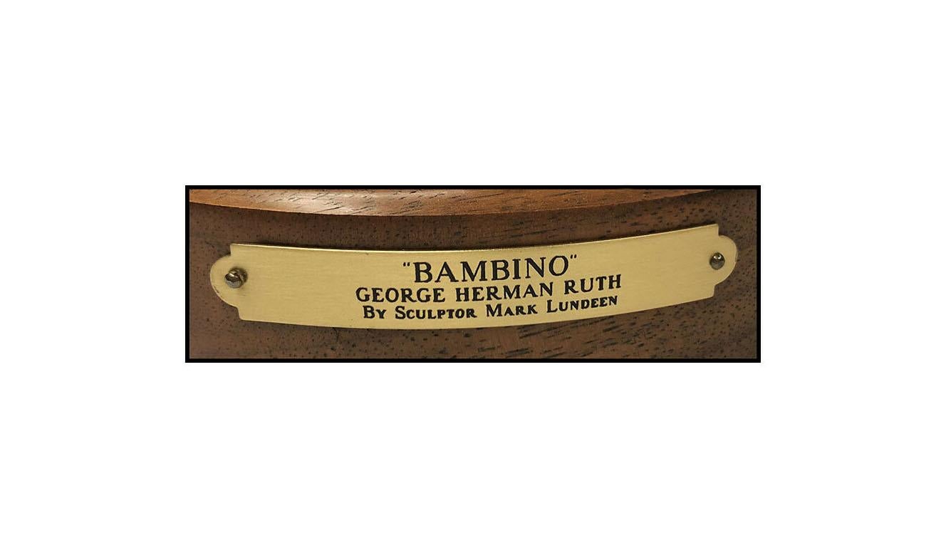 Mark Lundeen Babe Ruth Bambino Yankees Bronze Sculpture Signed Baseball Artwork For Sale 2