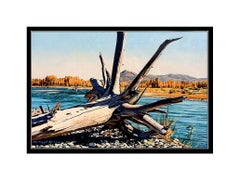 MICHAEL J. HARRELL Original OIL PAINTING on CANVAS Art SIGNED Fishing LANDSCAPE