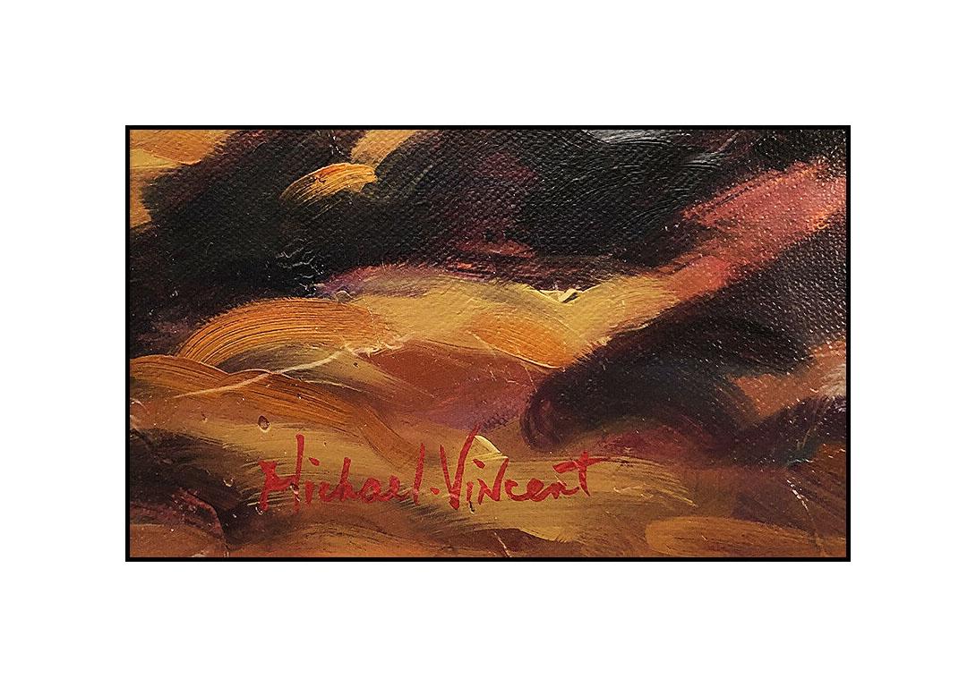 Michael Vincent Original Painting Oil On Canvas Signed Children Portrait Artwork For Sale 2