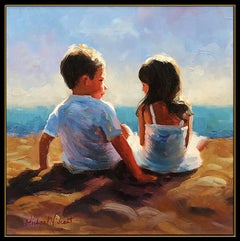 Michael Vincent Original Painting Oil On Canvas Signed Children Portrait Artwork