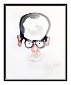 NOEL ROCKMORE Original Painting Watercolor SIGNED Male Portrait Caricature Art