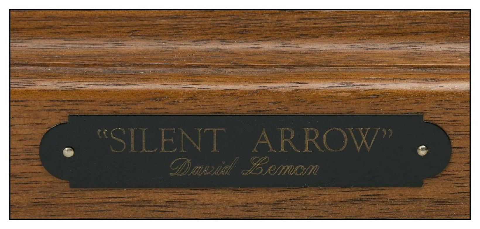 David Lemon Native American Large Bronze Sculpture Silent Arrow Signed Artwork For Sale 3