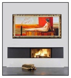 Adriana Naveh Large Painting Original Acrylic On Canvas Nude Female Portrait Art