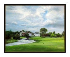 Peter Ellenshaw Oil Painting On Canvas Signed Adare Manor Golf Course Disney Art