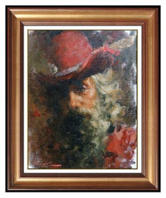 Ramon Kelley Oil Painting on Canvas Original Signed Male Portrait Framed Rare