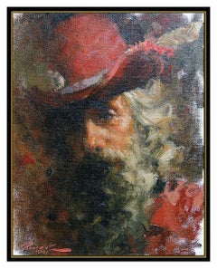 Ramon Kelley Oil Painting on Canvas Original Signed Male Portrait Framed Rare