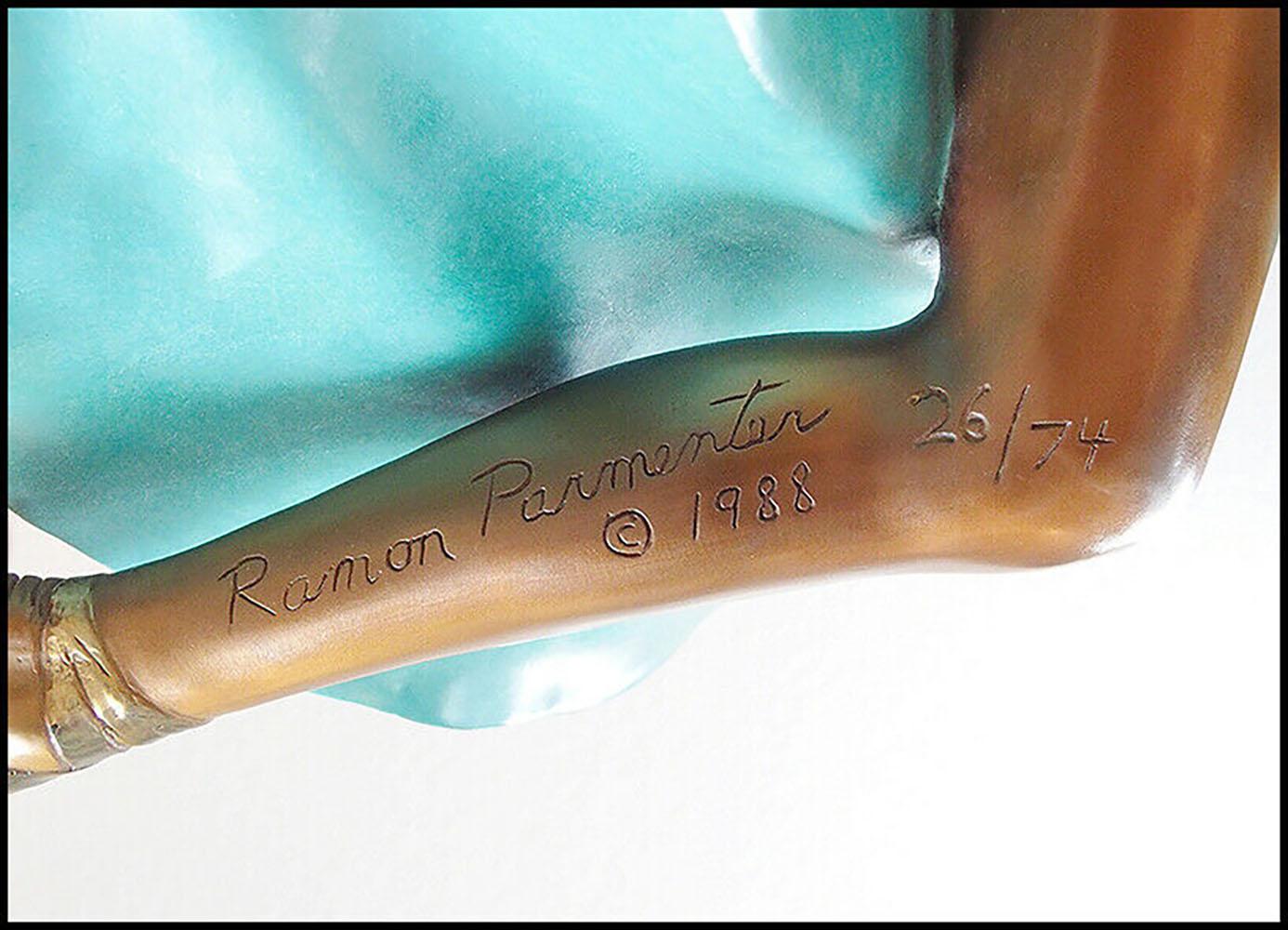 Ramon Parmenter Bronze Sculpture Entournant Ballerina Hand Signed Dance Artwork For Sale 3