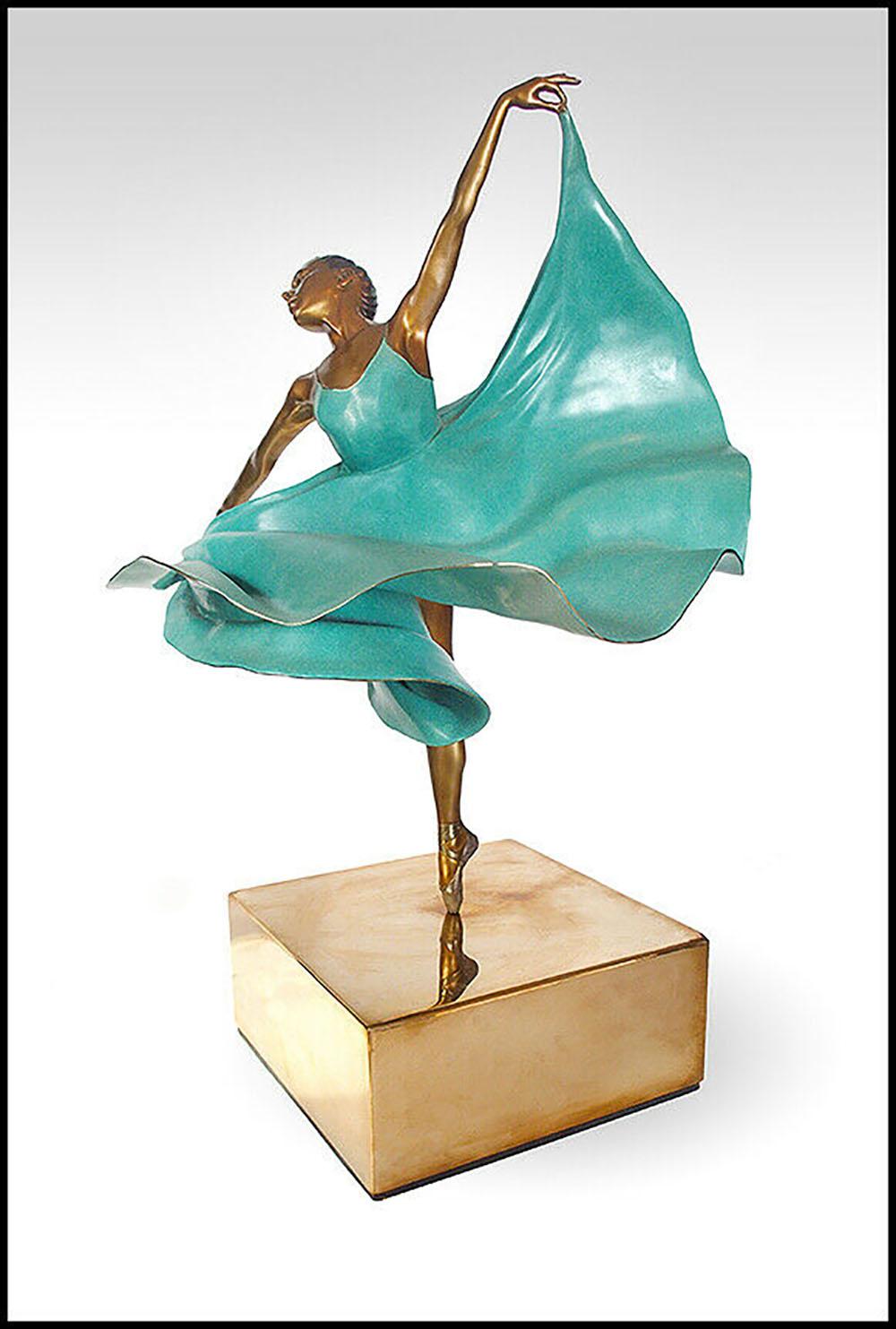 Ramon Parmenter Bronze Sculpture Entournant Ballerina Hand Signed Dance Artwork For Sale 1