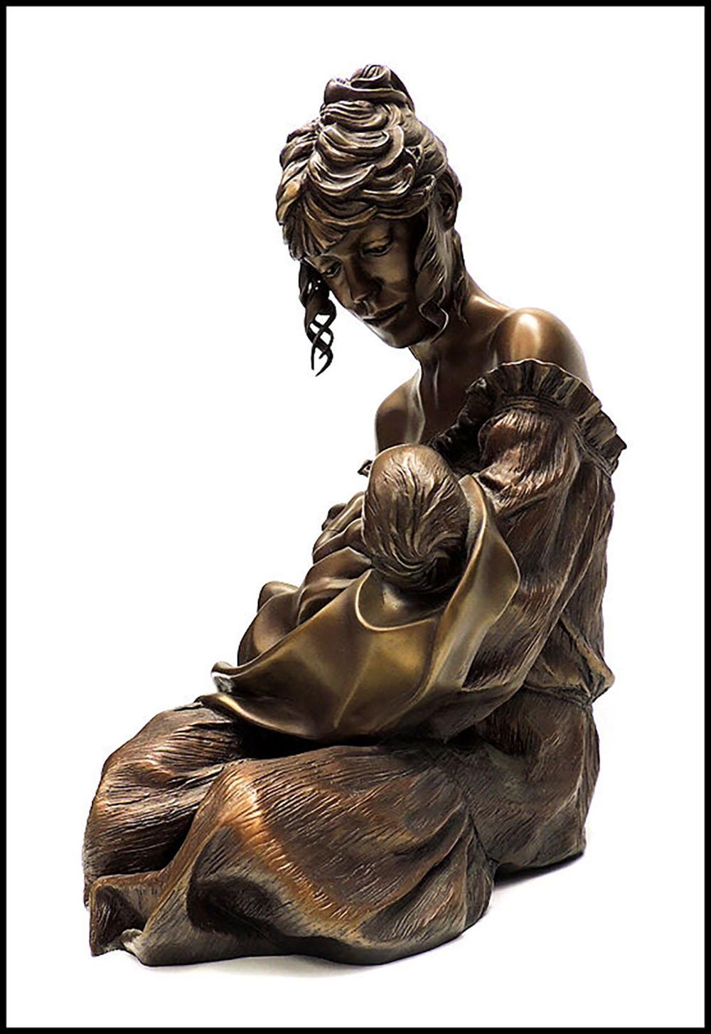 Ramon Parmenter Original Bronze Sculpture Signed Mothers Song Children Artwork For Sale 1