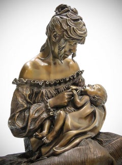 Ramon Parmenter Original Bronze Sculpture Signed Mothers Song Children Artwork