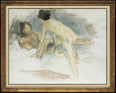 Raphael Soyer - Raphael Soyer Original Watercolor Painting Signed Nude Female Illustration Art Raphael Soyer Original Watercolor Painting Signed Nude Female Illustration Art