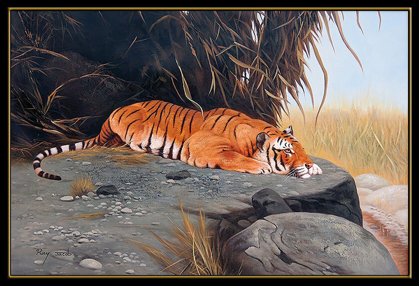 Ray Jacob Original Oil Painting on Canvas, Professionally Custom Framed and listed with the Submit Best Offer option

Accepting Offers Now: The item up for sale is an Original Oil PAINTING on Canvas by Jacob of a majestic tiger that was originally