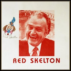 Red Skelton Original Pastel Drawing Freddie Clown Self Portrait Signed Painting