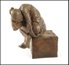 Robert Ash Original Bronze Full Round Sculpture Seen Signed Artwork Authentic