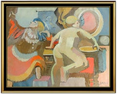 Robert Casper Original Acrylic Painting On Canvas Signed Large Nude Portrait Art