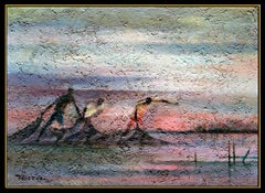 Romeo Tabuena Original Oil Painting On Board Signed Seascape Portrait Artwork