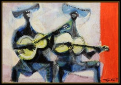 Romeo Tabuena Original Painting Oil On Board Signed Music Portrait Framed Art