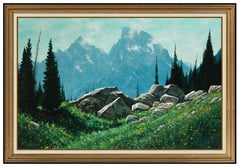 Roy Kerswill Original Large Oil Painting On Canvas Signed Mountain Landscape Art
