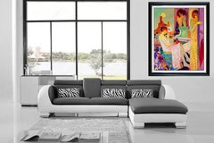 Sabzi Rare Large Original Giclee On Canvas Hand Signed Framed Artwork Hot Moon